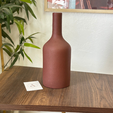 Vase bouteille marron irrisé