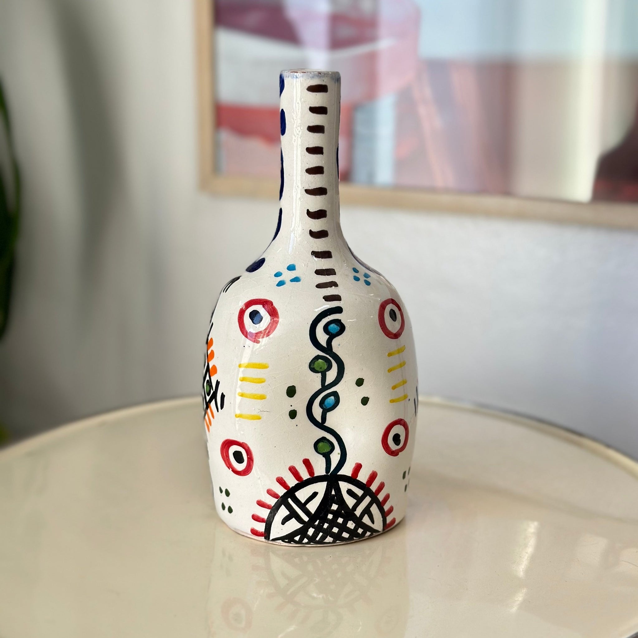 Vase artisanal bouteille amazigh Hennou