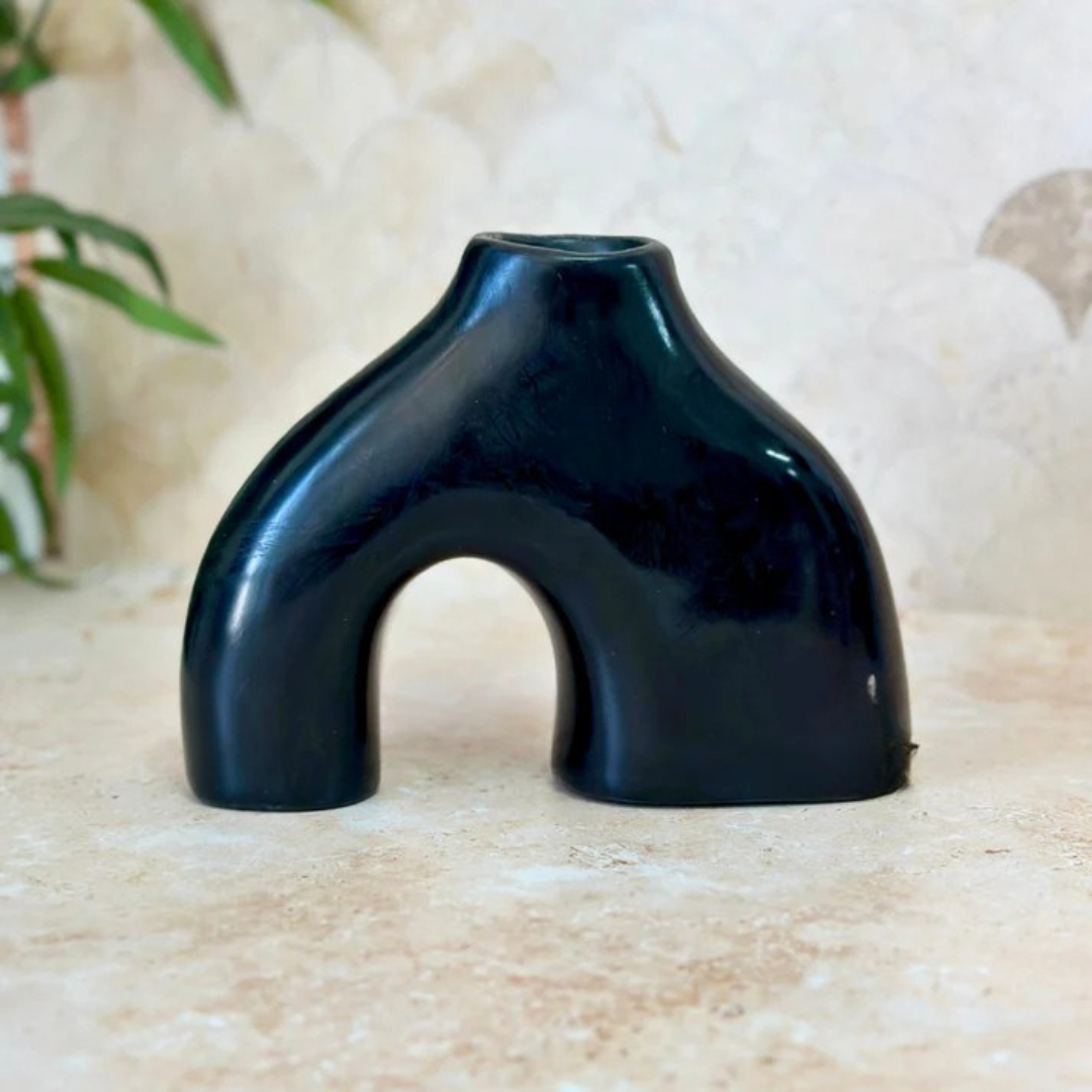 Vase Azul crème petit noir