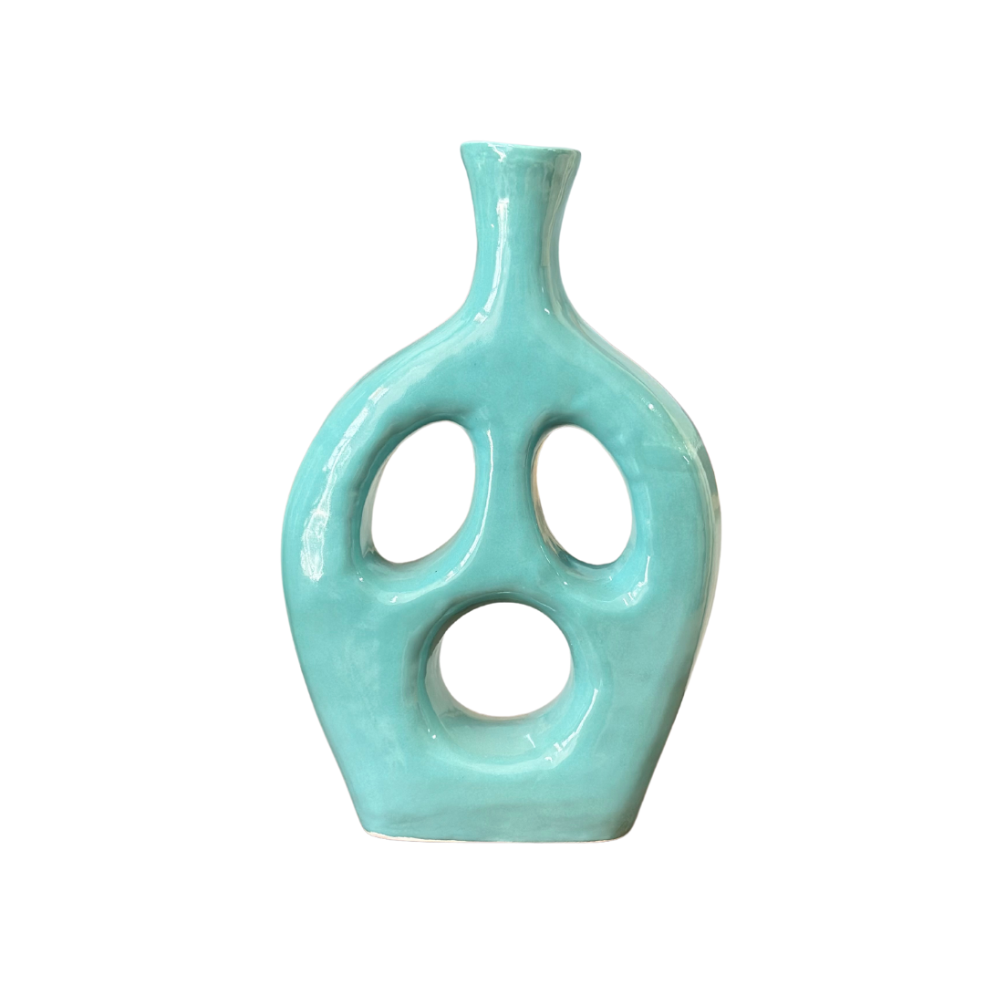 Vase artisanal Tamunt turquoise