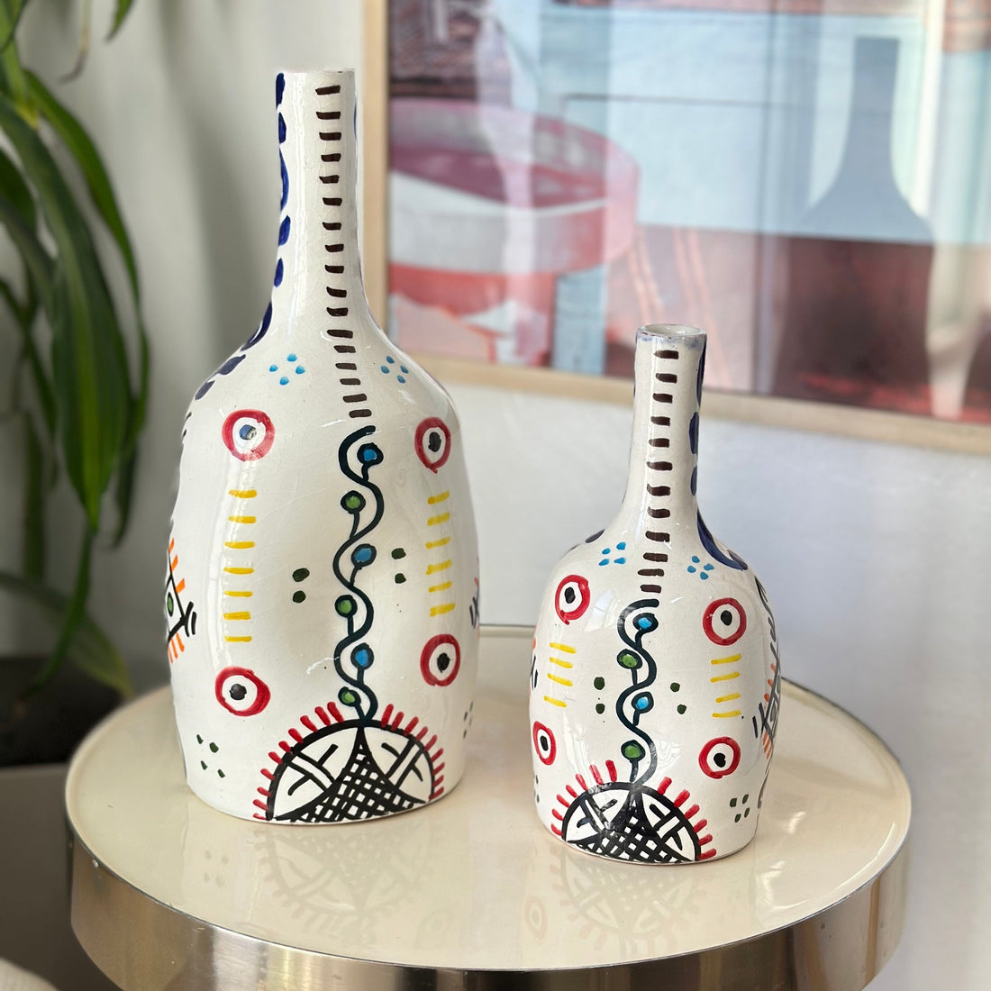 Vase artisanal bouteille amazigh Hennou