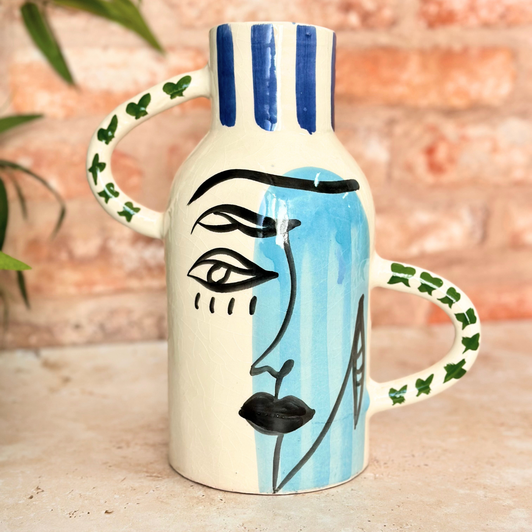 Vase artisanal Taboukalt Oudm bleu