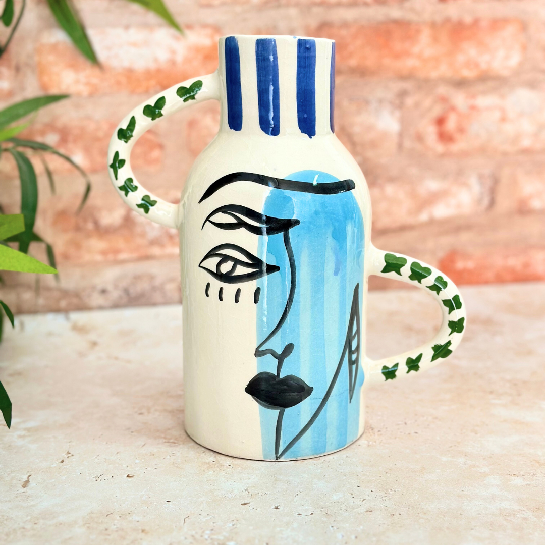 Vase artisanal Taboukalt Oudm bleu