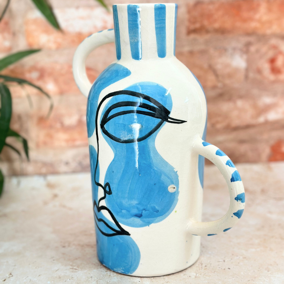 Vase artisanal Taboukalt Oudm turquoise