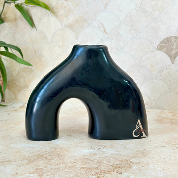 Vase Azul crème petit noir