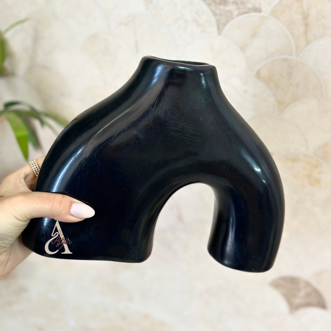 Vase Azul crème petit noir