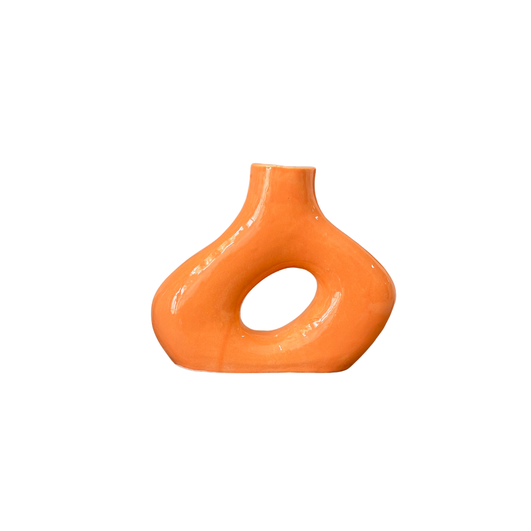 Vase artisanal Medina orange vernis